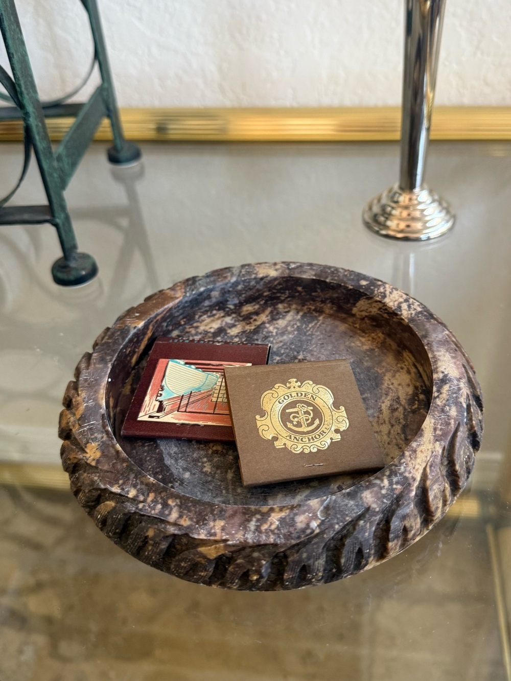 Vintage Brown Marble Trinket Dish